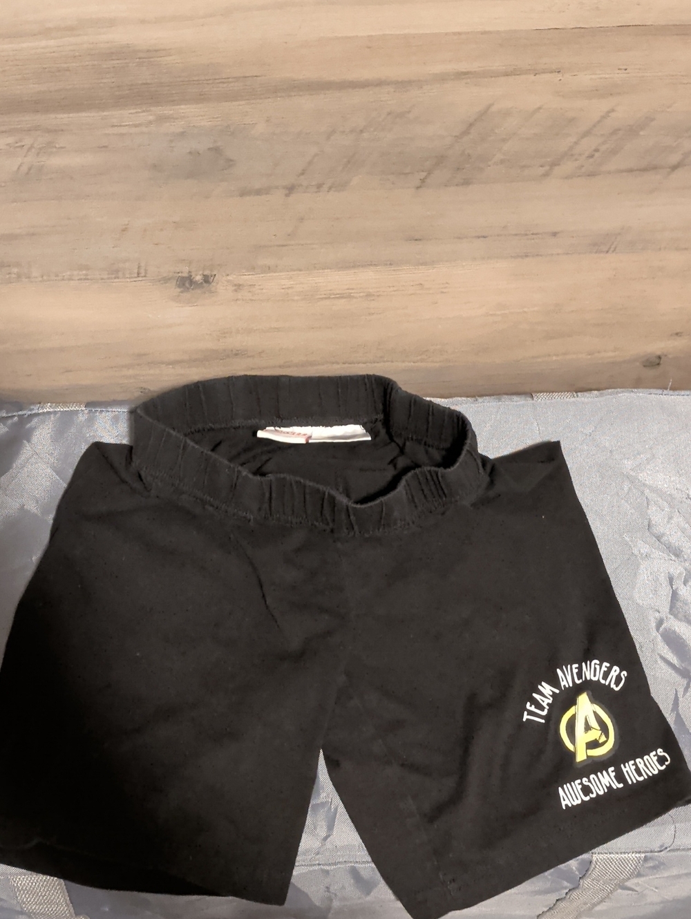 Marvel Black Kids' Avengers Logo Shorts with Yellow Accent